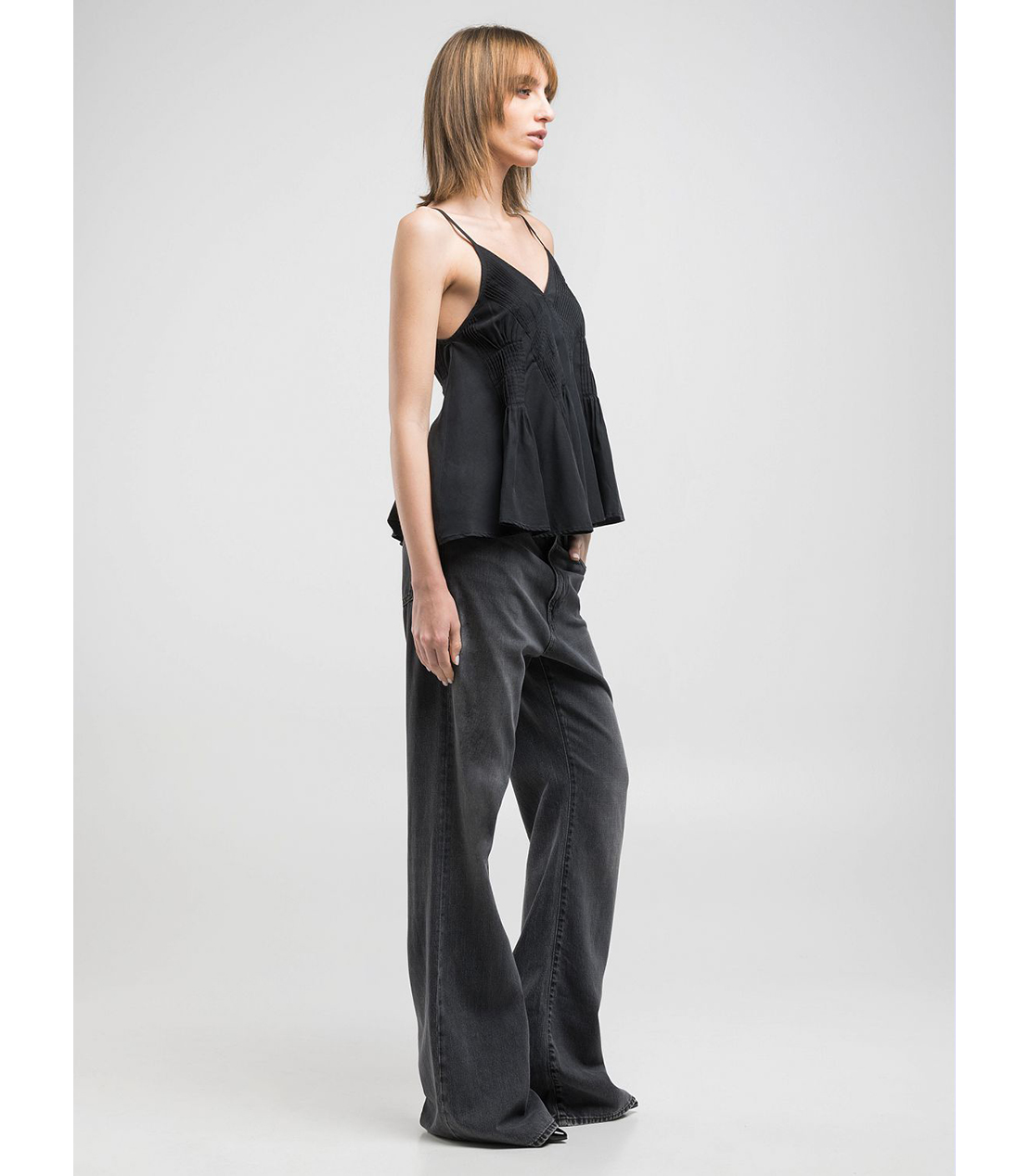 コンフォートフィットプリーツビスチェトップ 詳細画像 ブラック 4